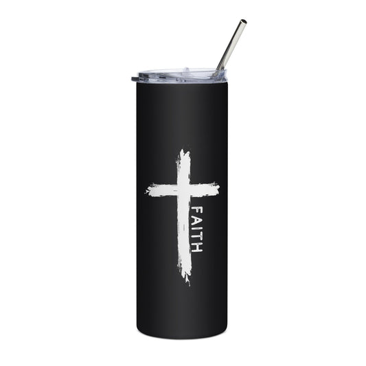 Faithful Cross Stainless steel tumbler - Bold Faith