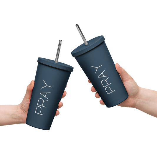 “Pray” Insulated tumbler - Premium travel mug for hot and cold drinks - Bold Faith